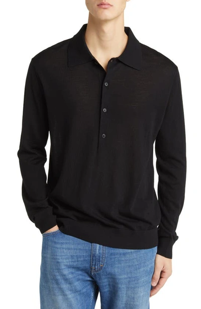 Closed Wool Polo Sweater In Black
