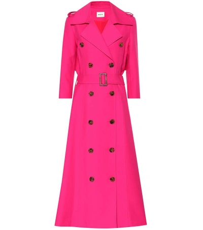 Khaite Charlotte Cotton Trench Coat In Pink