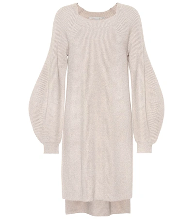Stella Mccartney Wool Sweater Dress In Beige