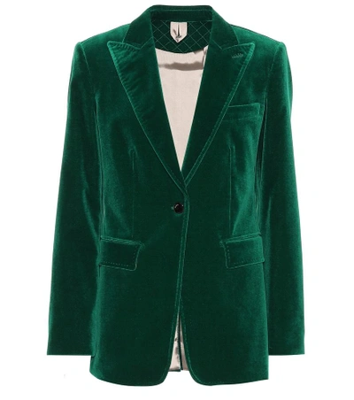 Max Mara Ticino Velvet Blazer In Green