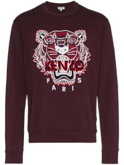 Kenzo Tiger Embroidered Sweatshirt In Pink