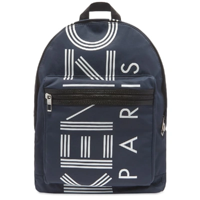 Kenzo Large Navy Blue Logo Backpack
