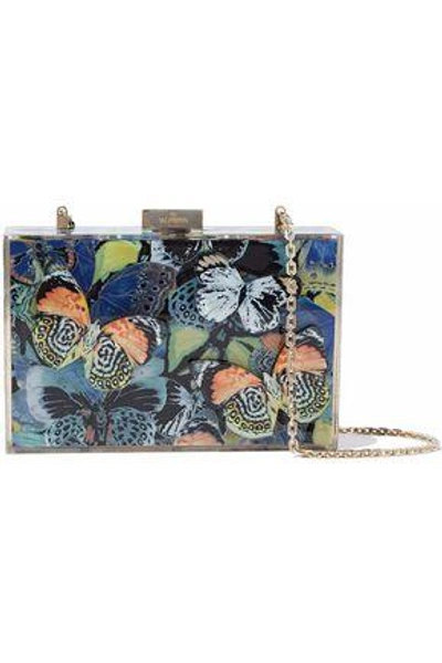 Valentino Garavani Woman Camubutterfly Appliquéd Printed Acrylic Clutch Multicolor