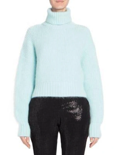 Each X Other Crop Turtleneck Knit Sweater In Mint