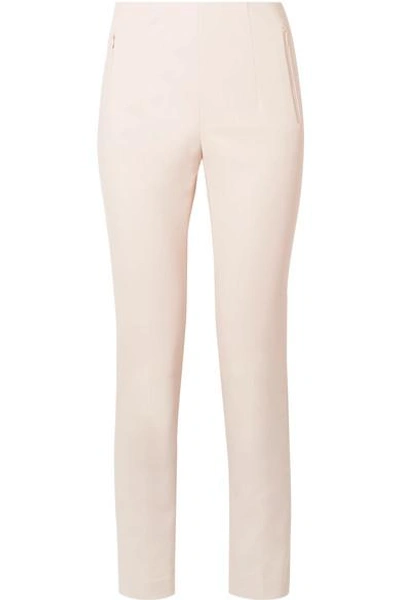 Akris Conny Cropped Cotton-blend Slim-leg Pants In Beige