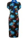 Diane Von Furstenberg Elly Floral Short-sleeve Midi Polo Dress In Black