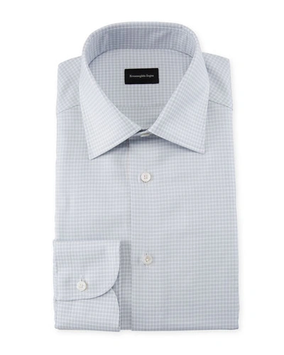 Ermenegildo Zegna Men's Check Cotton Dress Shirt In Gray