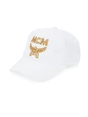Mcm Signature Cotton Baseball Cap In White