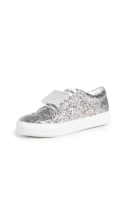 Acne Studios Adriana Glittery Sneakers In Silver