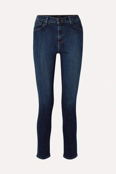 J Brand Ruby High-rise Denim Cigarette Jeans (30" Inseam) In Dark Denim