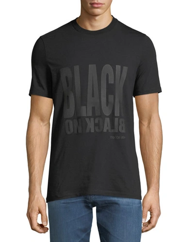 Neil Barrett Men's Black-on-black Graphic T-shirt