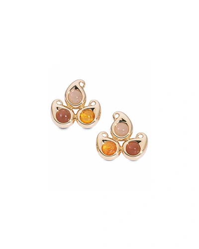 Tamara Comolli Paisley Moonstone Button Earrings In 18k Rose Gold