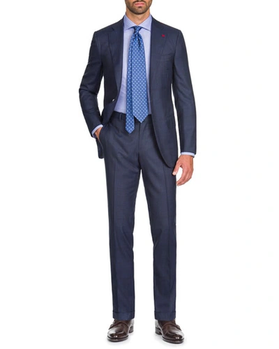 Isaia Men's Macro Plaid Two-piece Wool Suit In Navy