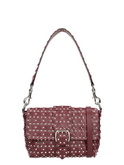 Red Valentino Small Flower Puzzle Bag In Bordeaux