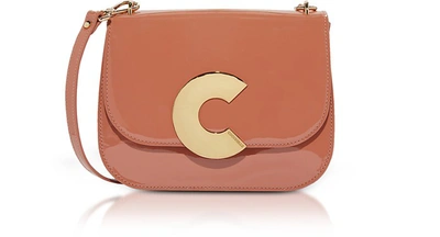 Coccinelle Craquante Rock Medium Patent Leather Shoulder Bag In Brown