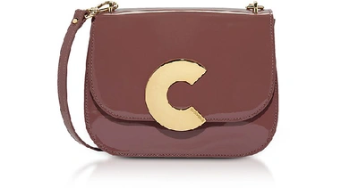 Coccinelle Craquante Rock Medium Patent Leather Shoulder Bag In Peony