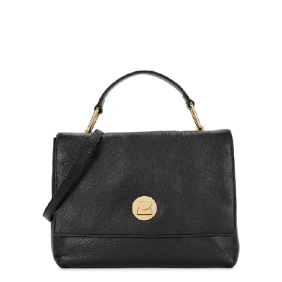 Coccinelle Liya Black Grained Leather Shoulder Bag