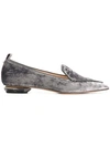 Nicholas Kirkwood Beya Crushed-velvet Loafers In Grey