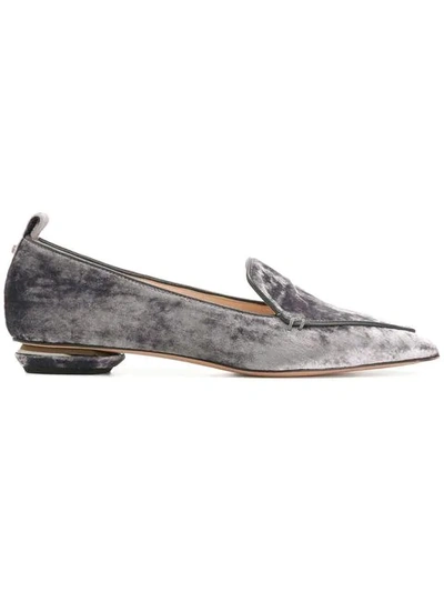 Nicholas Kirkwood Beya Crushed-velvet Loafers In Grey