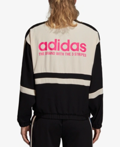 Adidas Originals Moto Track Jacket In Black/linen