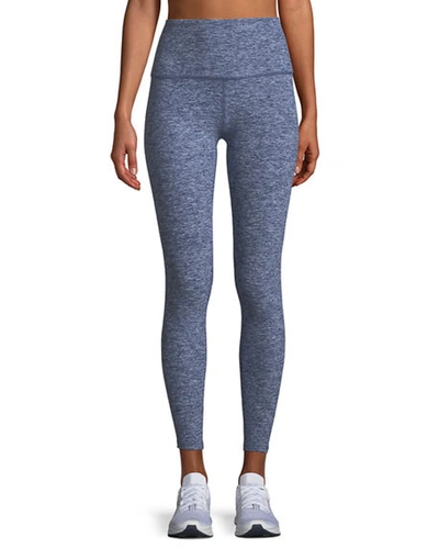 Beyond Yoga Caught In The Midi High-waist Space-dye Leggings In Blue