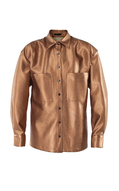 Lake Studio Button Front Shirt In Brown