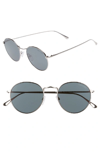 Tom Ford Ryan 52mm Round Sunglasses - Ruthenium