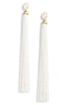 Kate Spade Flying Colors Tassel Earrings In White