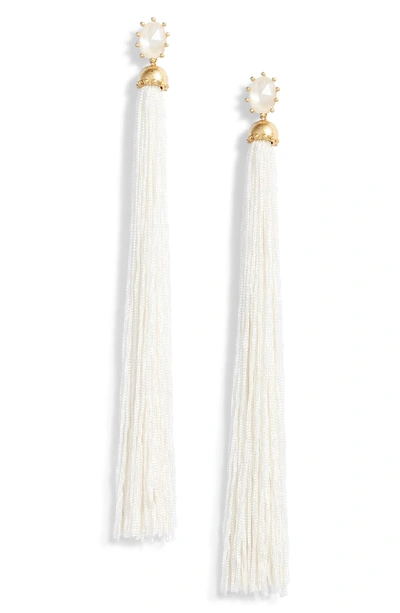 Kate Spade Flying Colors Tassel Earrings In White