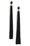 Kate Spade Flying Colors Tassel Earrings In Black