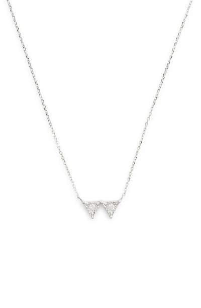 Dana Rebecca Designs Emily Sarah Double Triangle Diamond Necklace In White Gold