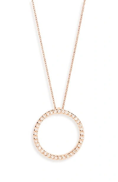 Roberto Coin Diamond Circle Pendant Necklace In Rose Gold
