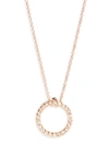 Roberto Coin Diamond Circle Pendant Necklace In Rose Gold