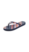 Tory Burch Printed Thin Flip Flops In Vivid Stripe