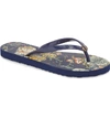 Tory Burch Thin Platform Printed Sandals In Montauk Navy/ Happy Times