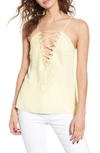Wayf Posie Strappy Camisole In Yellow Pastel