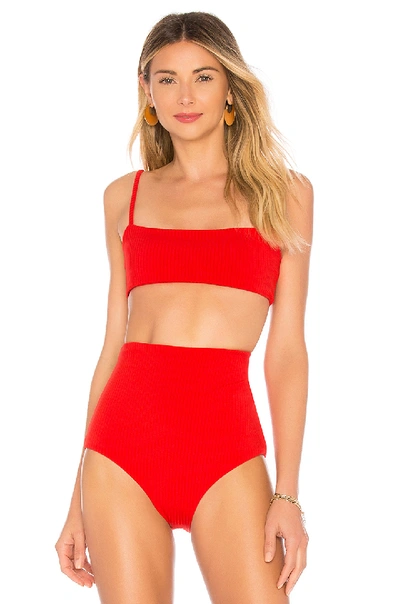 Mara Hoffman Sia Bikini Top In Red Rib