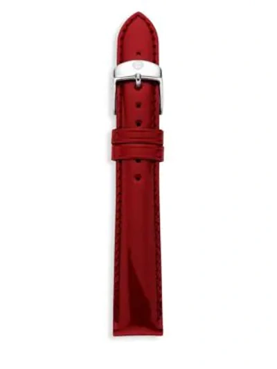 Michele Watches Women's Patent Leather Watch Strap In Red