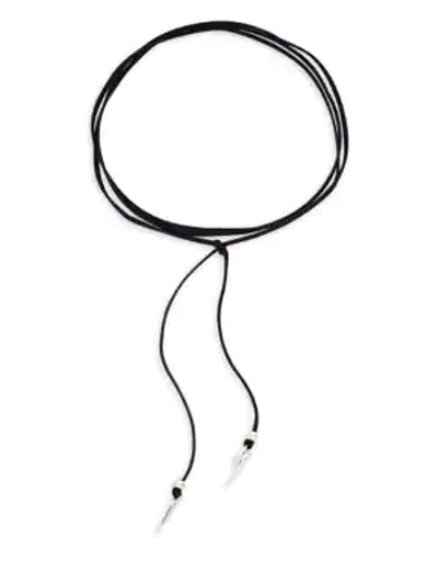 Vanessa Mooney Leather Wrap Necklace In Black