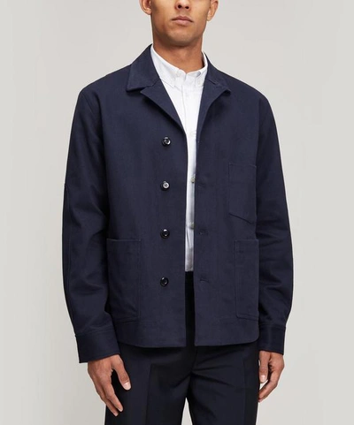 Acne Studios Media Twill Jacket In Navy 