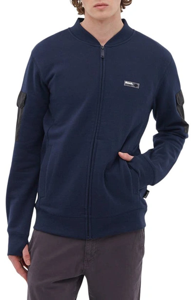 Bench Dilla Sleeve Pocket Zip-up Sweatshirt In Navy