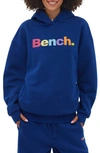 Bench Amity Oversize Logo Hoodie In Cobalt Blue