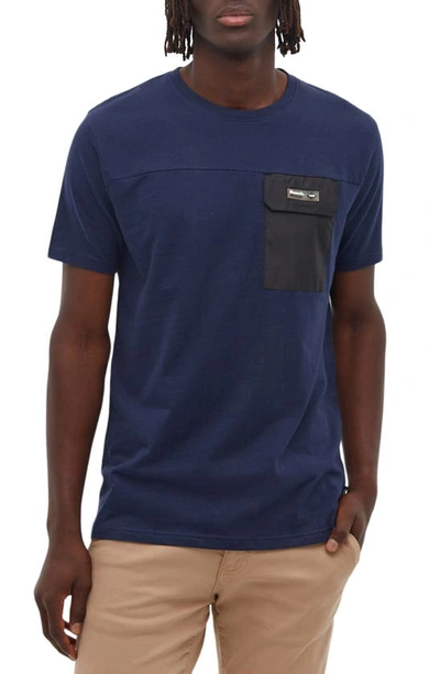 Bench Rakim Cotton Contrast Pocket T-shirt In Navy