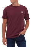 Bench Clinto Cotton Square Patch T-shirt In Burgundy