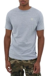 Bench Clinto Cotton Square Patch T-shirt In Grey Marl