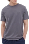 Bench Farrel Cotton Embroidered Square T-shirt In Steel Grey