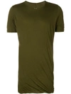 Rick Owens Long Double Layer T-shirt In 95 Dirty Green