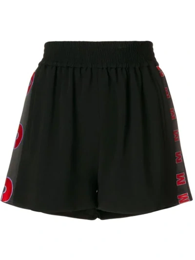 Stella Mccartney Embroidered Cady Shorts In Black