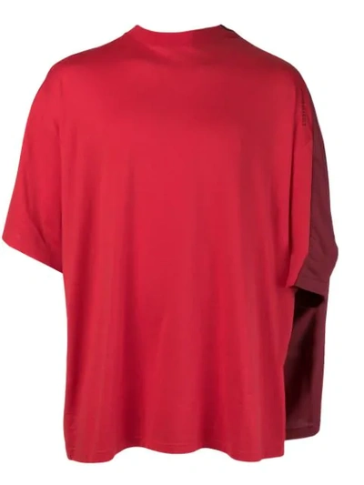 Y/project Double-layered Cotton T-shirt In Red
