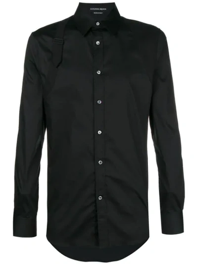 Alexander Mcqueen Harness Cotton-blend Shirt In Black
